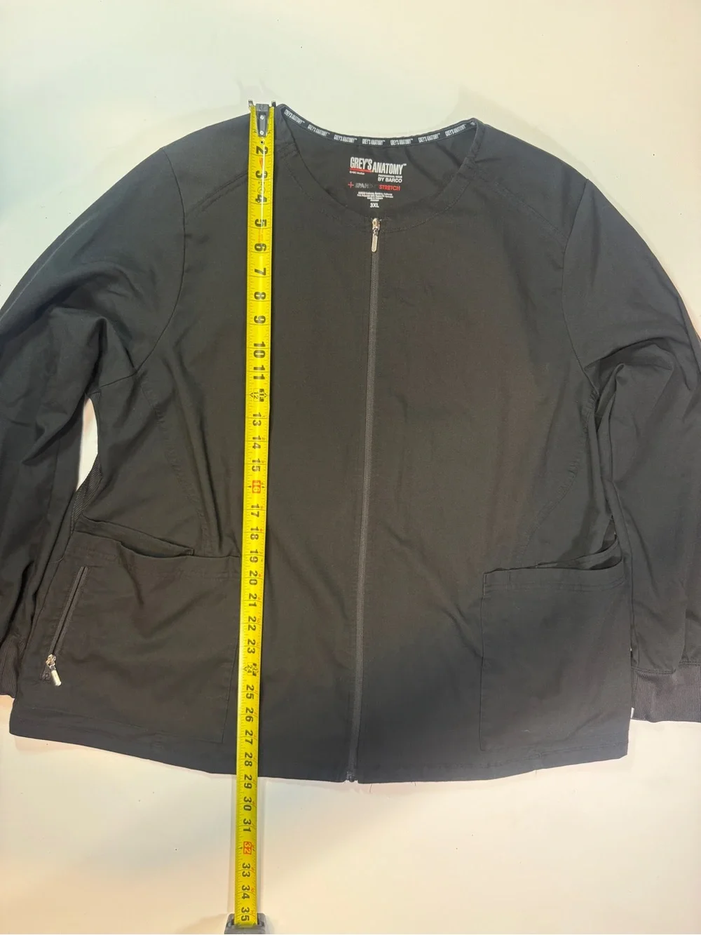 Grey's Anatomy Black Lightweight Zip-Front Shirt Jacket Nurse